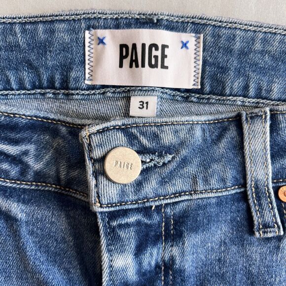 New PAIGE Amber Mid Rise Straight Leg Ankle Jean in Tapestry Size 31 - Picture 4 of 9